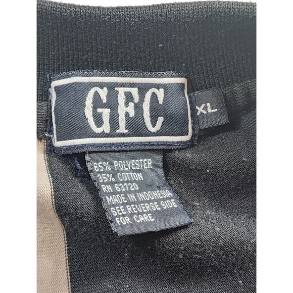 GFC Polo Shirt Mens XL Striped Crest Logo Short Sleeve Casual Golf Preppy 90s - Picture 13 of 16
